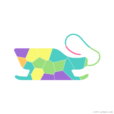 Racing Sled mosaic sticker template — finished art preview