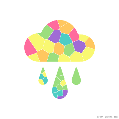 Rain Cloud mosaic sticker template — finished art preview
