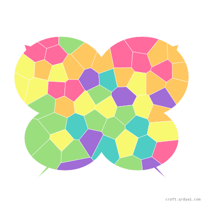 Rainbow butterfly mosaic sticker template — finished art preview