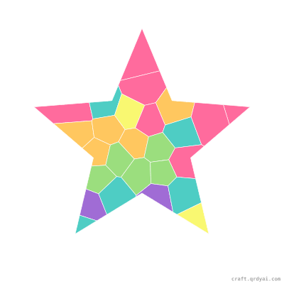 Rainbow star mosaic sticker template — finished art preview