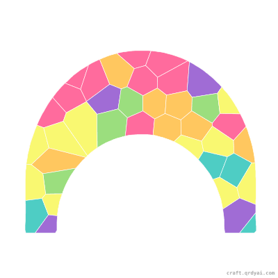 Rainbow mosaic sticker template — finished art preview