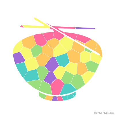 Ramen Bowl mosaic sticker template — finished art preview