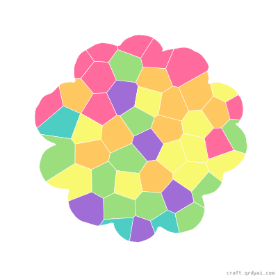 Ranunculus mosaic sticker template — finished art preview