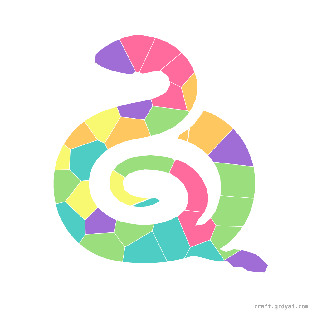 Rattlesnake mosaic sticker template — finished art