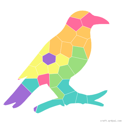 Raven mosaic sticker template — finished art preview