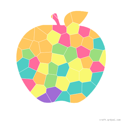 Red Apple mosaic sticker template — finished art preview