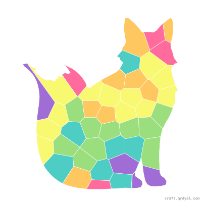 Red Fox mosaic sticker template — finished art preview