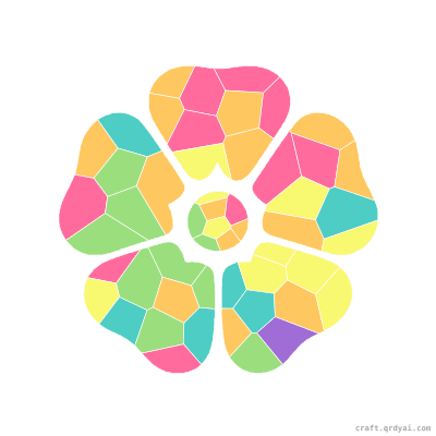 Red Poppy mosaic sticker template — finished art preview
