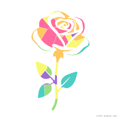 Red Rose mosaic sticker template — finished art preview