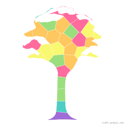 Redwood Tree mosaic sticker template — finished art preview