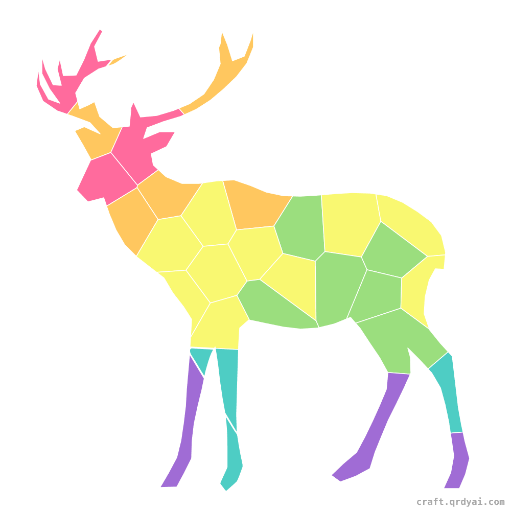 Reindeer mosaic sticker template — finished art
