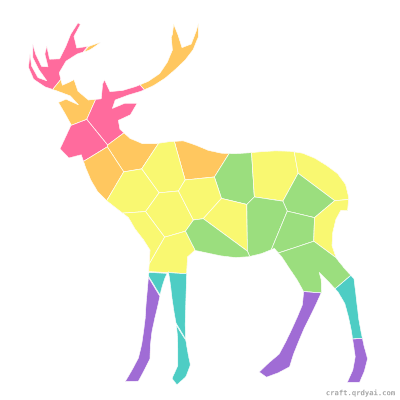 Reindeer mosaic sticker template — finished art preview