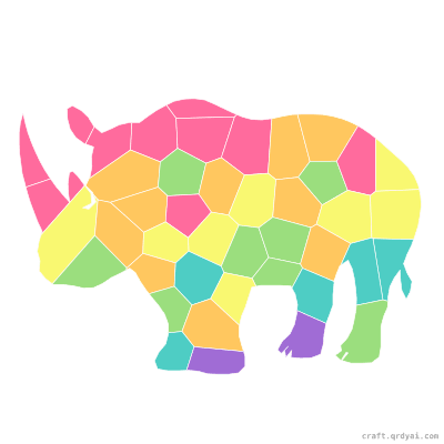 Rhinoceros mosaic sticker template — finished art preview