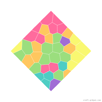 Rhombus mosaic sticker template — finished art preview