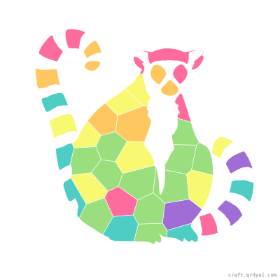 Ring-Tailed Lemur mosaic sticker template — finished art preview