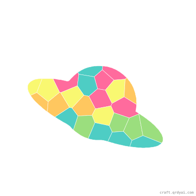 Ringed Planet mosaic sticker template — finished art preview