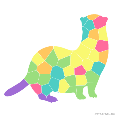River Otter mosaic sticker template — finished art preview
