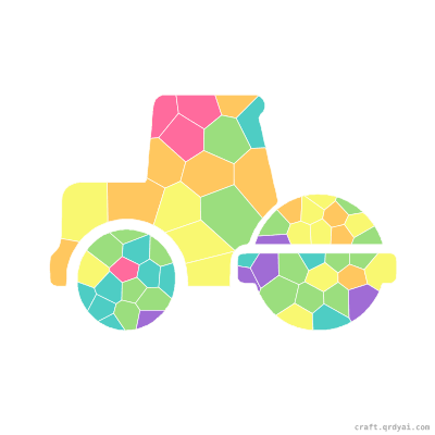 Road Roller mosaic sticker template — finished art preview