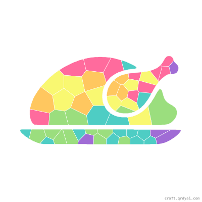 Roast Turkey mosaic sticker template — finished art preview