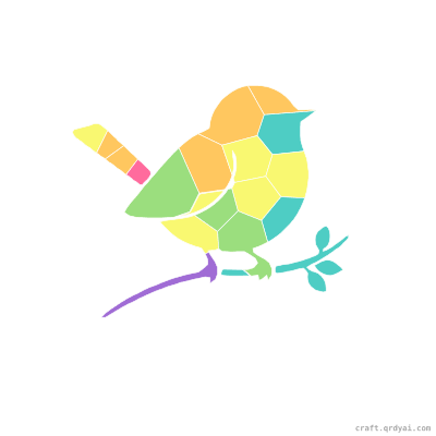 Robin mosaic sticker template — finished art preview