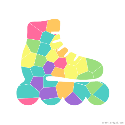 Roller Blade mosaic sticker template — finished art preview