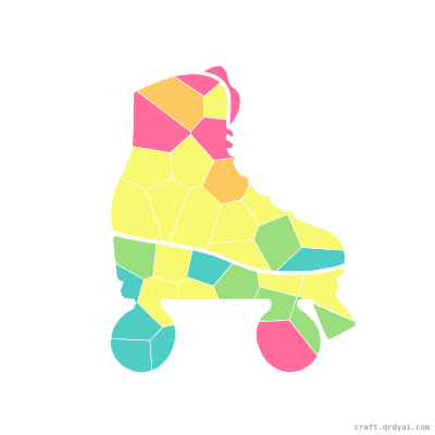Roller Skate mosaic sticker template — finished art preview
