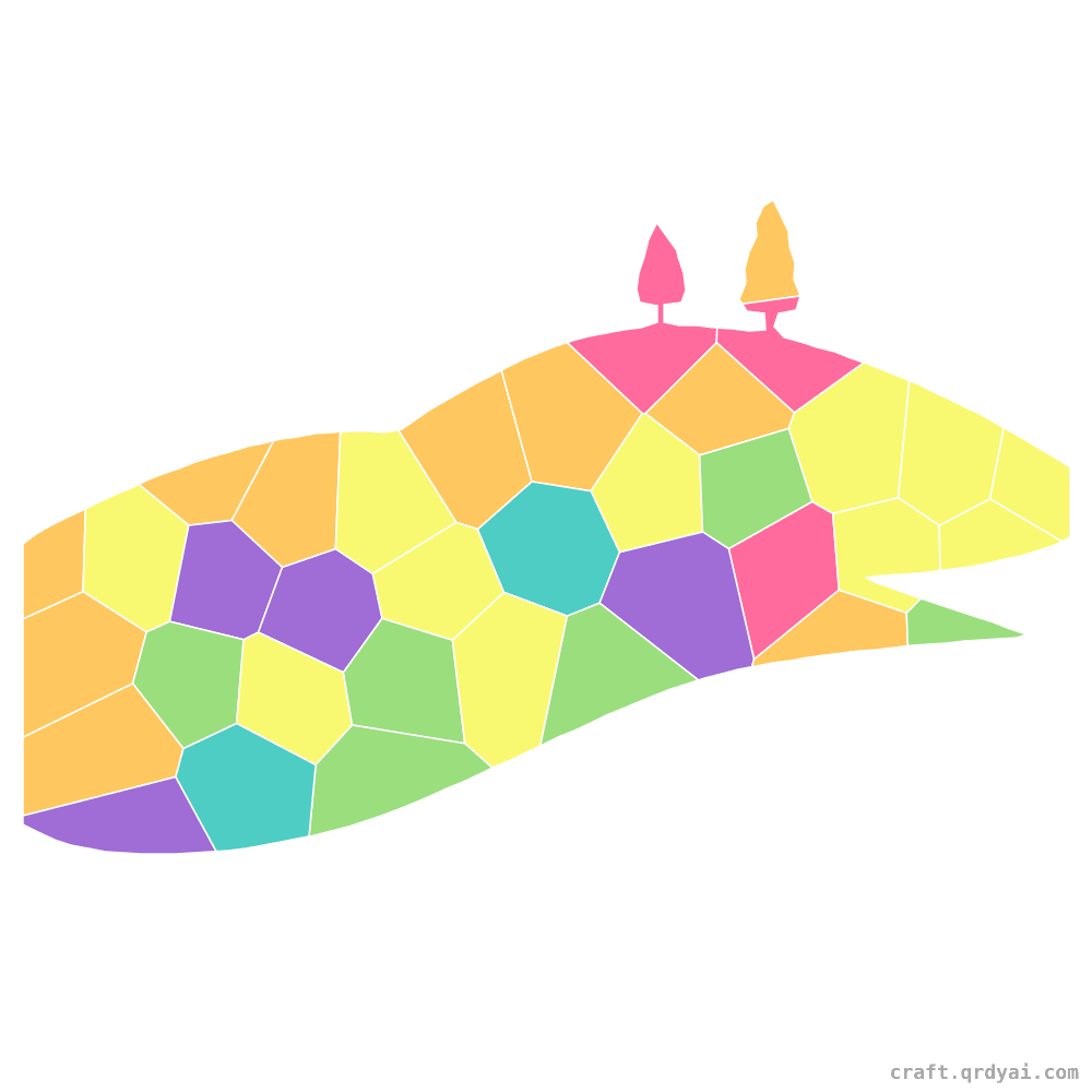 Rolling Hills mosaic sticker template — finished art