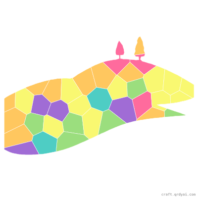 Rolling Hills mosaic sticker template — finished art preview