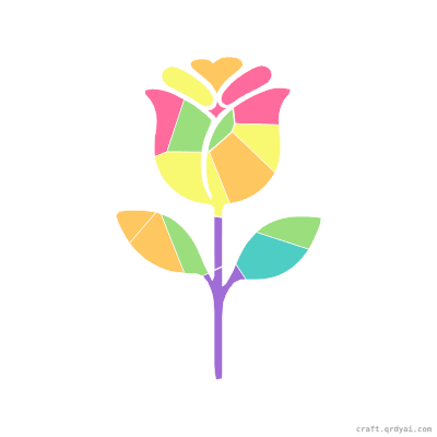 Rose mosaic sticker template — finished art preview