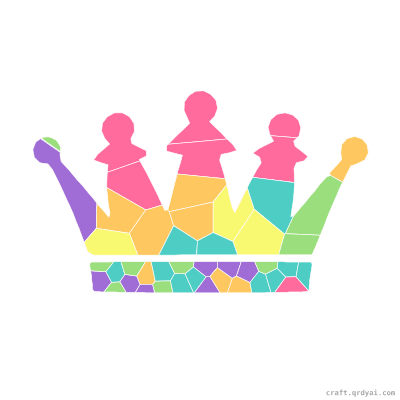 Royal Crown mosaic sticker template — finished art preview