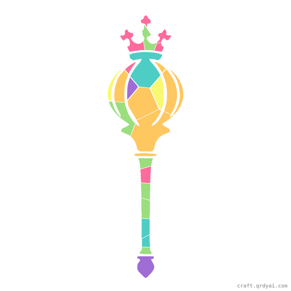 Royal Scepter mosaic sticker template — finished art