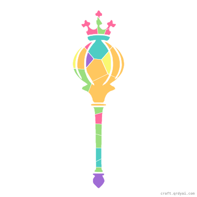 Royal Scepter mosaic sticker template — finished art preview