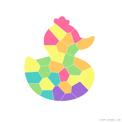 Rubber Duck mosaic sticker template — finished art preview