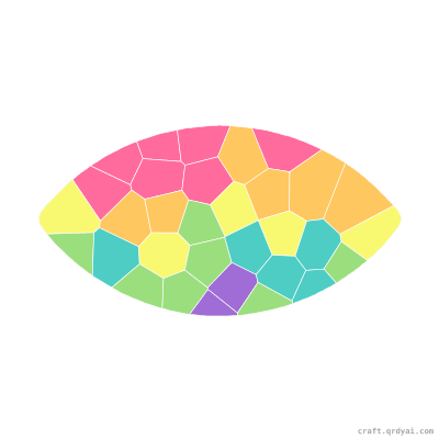 Rugby Ball mosaic sticker template — finished art preview