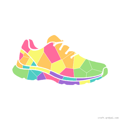 Running Shoe mosaic sticker template — finished art preview