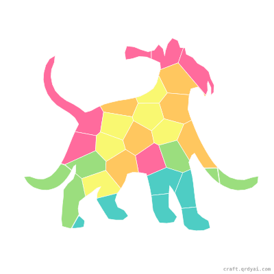 Saber-Tooth Tiger mosaic sticker template — finished art preview