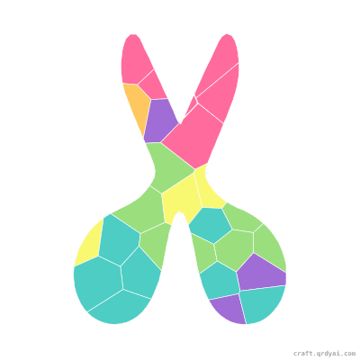 Safety Scissors mosaic sticker template — finished art preview