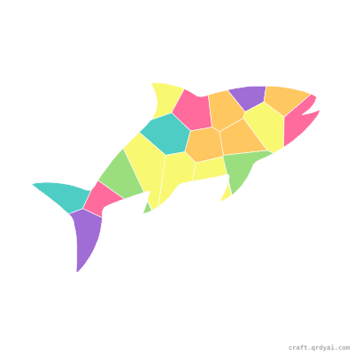 Salmon mosaic sticker template — finished art preview