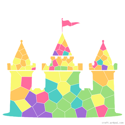 Sand Castle mosaic sticker template — finished art preview