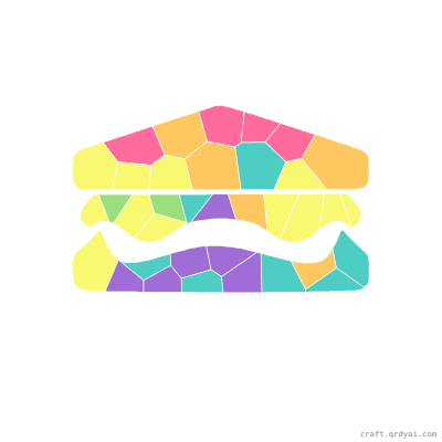 Sandwich mosaic sticker template — finished art preview