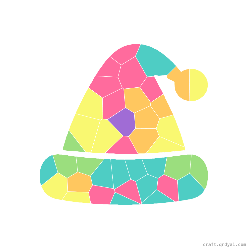 Santa Hat mosaic sticker template — finished art
