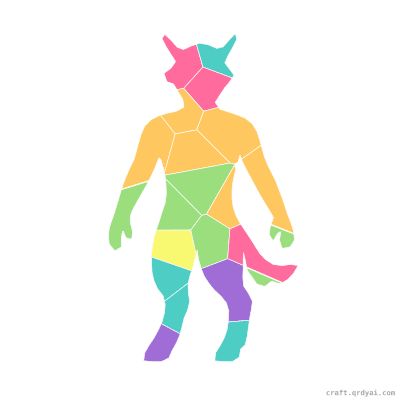 Satyr mosaic sticker template — finished art preview