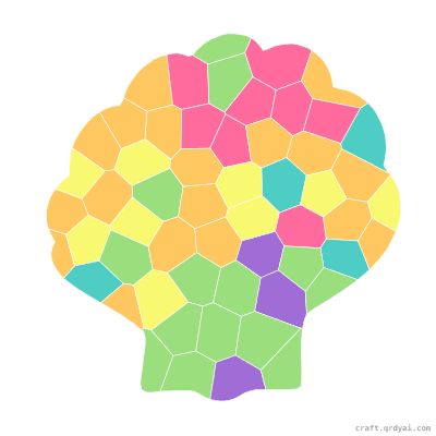 Scallop Shell mosaic sticker template — finished art preview