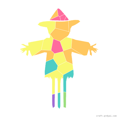 Scarecrow mosaic sticker template — finished art preview