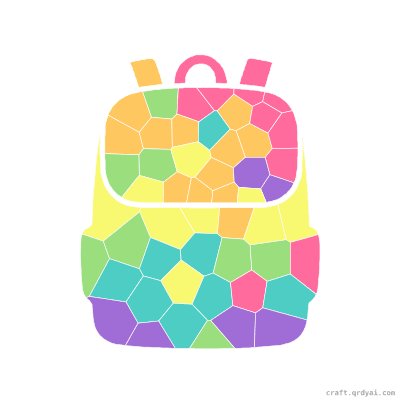 School Backpack mosaic sticker template — finished art preview