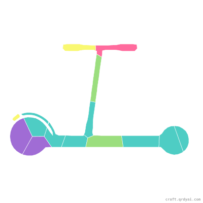 Scooter mosaic sticker template — finished art preview