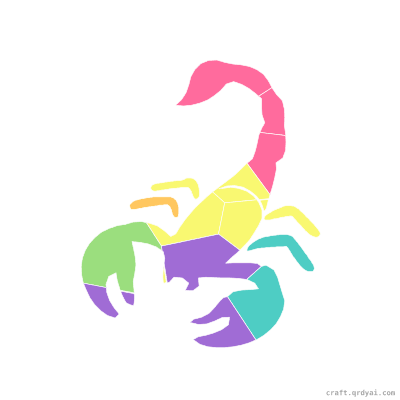 Scorpion mosaic sticker template — finished art preview