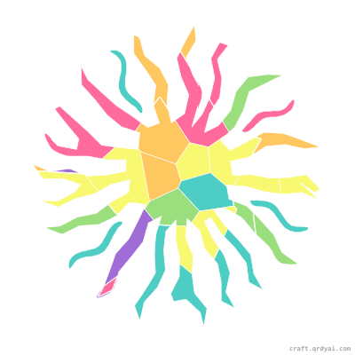 Sea Anemone mosaic sticker template — finished art preview