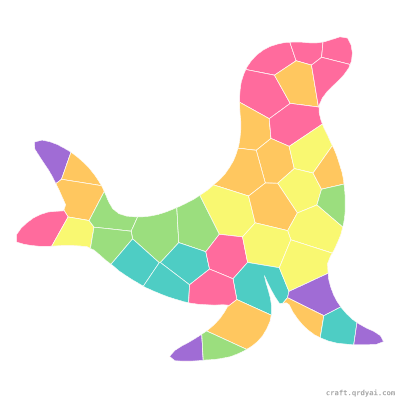 Sea Lion mosaic sticker template — finished art preview