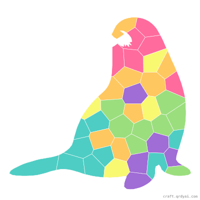Sea Seal mosaic sticker template — finished art preview
